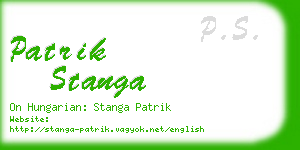 patrik stanga business card